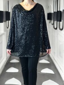 Ντραπέ Μπλούζα με Εντυπωσιακές Παγιέτες