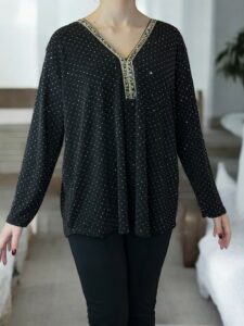 Σαγηνευτική Lurex Μπλούζα με Εντυπωσιακό Ντεκολτέ