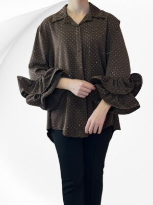 Πουκάμισο με Εντυπωσιακά Μανίκια και Στρας