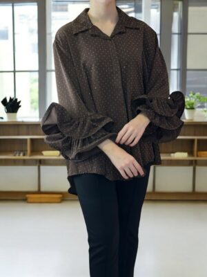 Πουκάμισο με Εντυπωσιακά Μανίκια και Στρας