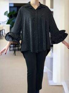 Πουκάμισο με Εντυπωσιακά Μανίκια και Στρας