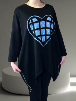 Μπλούζα με παγιετένιο σχέδιο μπροστά