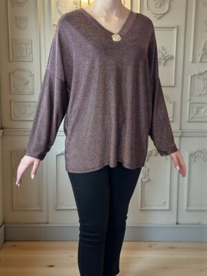 Lurex Μπλούζα με V