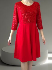 Κρεπ Φόρεμα με Λίγη Παγιέτα