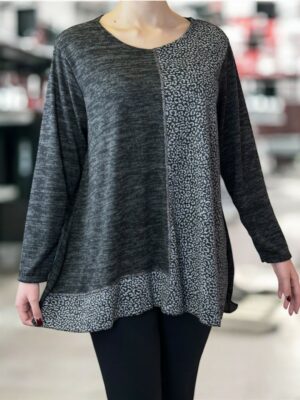 Everyday Chic Μπλούζα με Λεοπάρ Διχρωμία