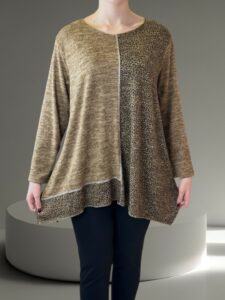 Everyday Chic Μπλούζα με Λεοπάρ Διχρωμία