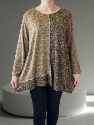 Everyday Chic Μπλούζα με Λεοπάρ Διχρωμία