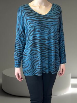 Κλασική Μπλε Μπλούζα με V