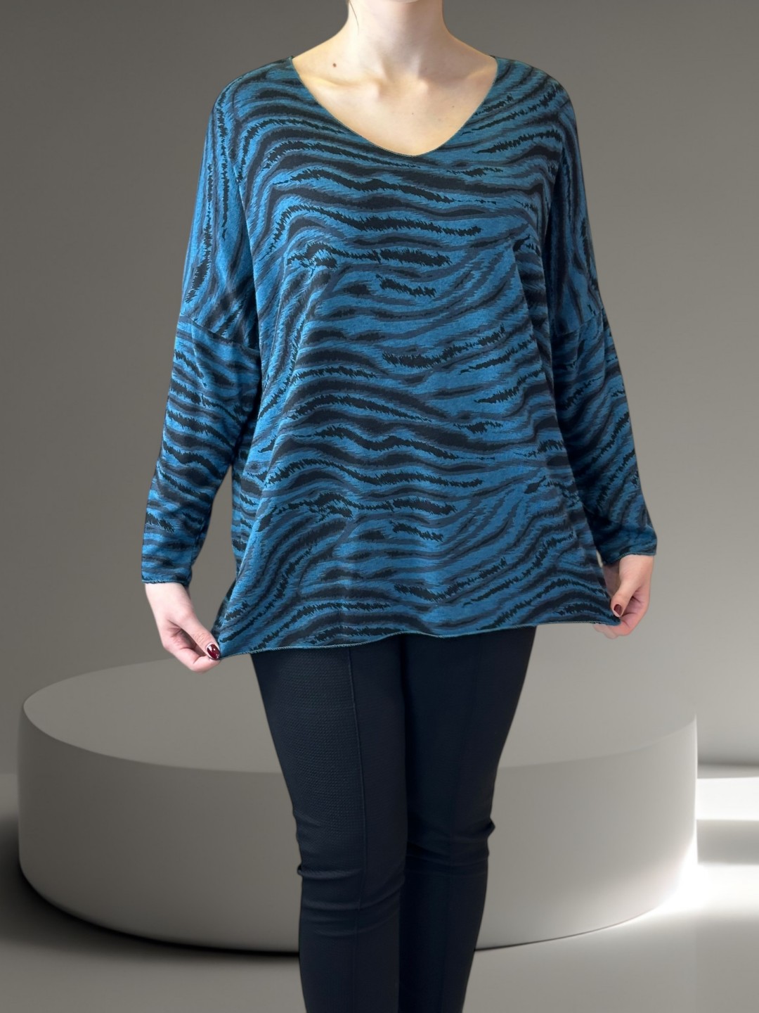 Κλασική Μπλε Μπλούζα με V Κλασική Μπλε Μπλούζα με V