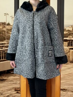 Μοντέρνο Παλτό Μπουκλέ