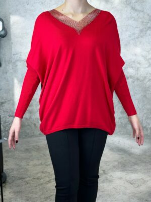 Κόκκινη Εντυπωσιακή Μπλούζα