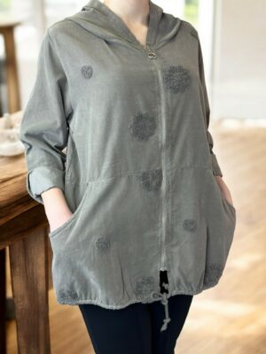 Ρομαντική Ζακέτα με 3D Ανάγλυφα Λουλούδια