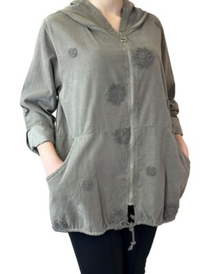 Ρομαντική Ζακέτα με 3D Ανάγλυφα Λουλούδια