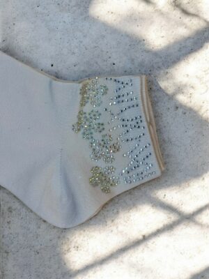 Floral Κάλτσες με Λαμπερά Στρας