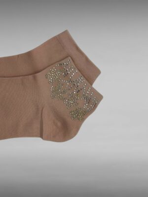 Floral Κάλτσες με Λαμπερά Στρας<br/><small class="dmm_sku">Κωδικός προϊόντος: 8869-ροζ</small>