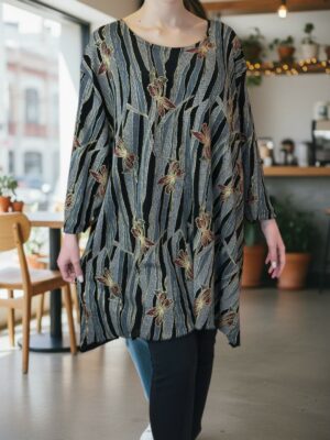 Σχεδιαστό Μπλουζοφόρεμα με Τρουακάρ Μανίκι