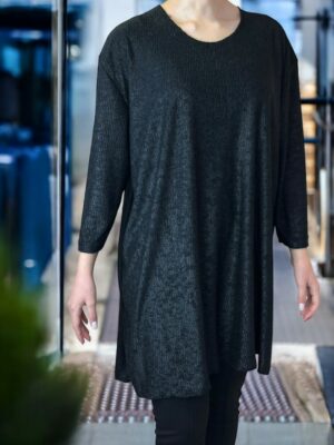 Ανάγλυφο Μπλουζοφόρεμα με Τρουακάρ Μανίκι