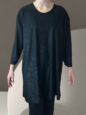 Ανάγλυφο Μπλουζοφόρεμα με Τρουακάρ Μανίκι