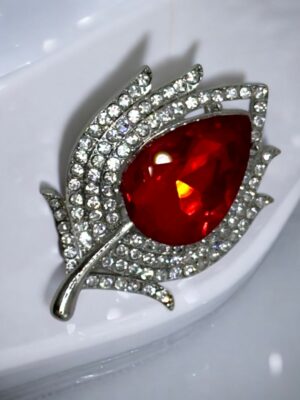 Luxury Καρφίτσα με Κόκκινη Πέτρα