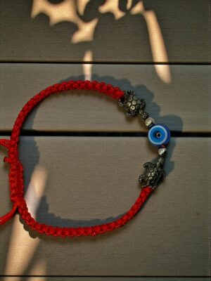 Βραχιόλι Χελώνα με κορδόνι κόκκινο