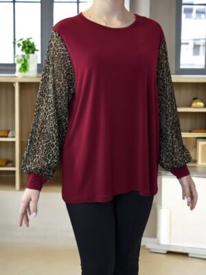 Chic μπλούζα με animal print μανίκι
