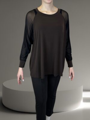 Minimal μπλούζα με διαφάνεια στα μανίκια