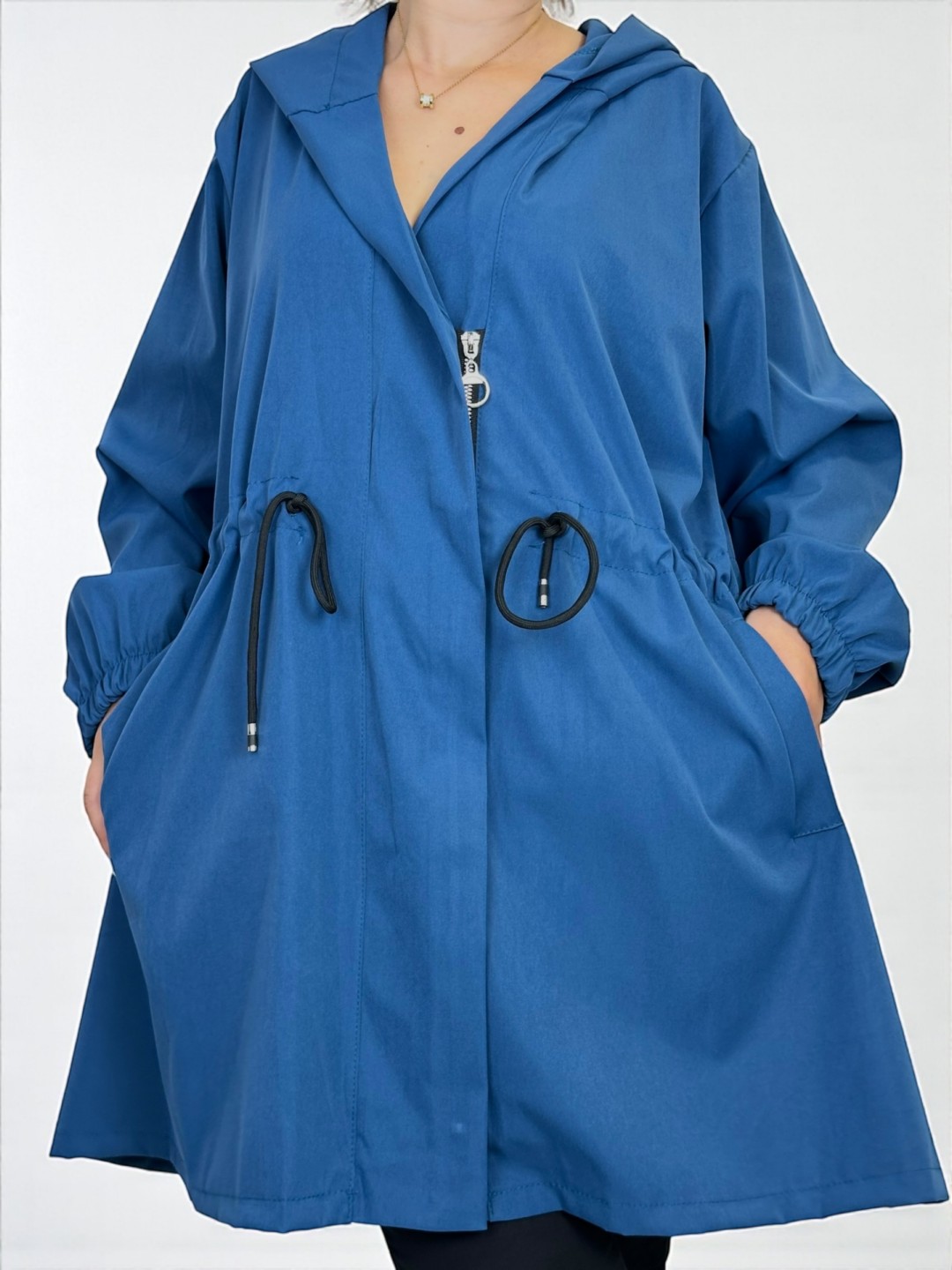 Casual Καπαρντίνα με Κουκούλα για Όλη Μέρα