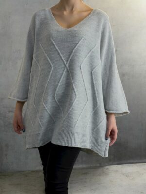 Cosy Πλεκτό πουλόβερ<br/><small class="dmm_sku">Κωδικός προϊόντος: 8230-γκρι1</small>