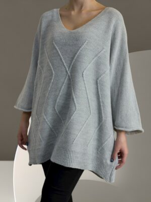 Cosy Πλεκτό πουλόβερ<br/><small class="dmm_sku">Κωδικός προϊόντος: 8230-γκρι1</small>