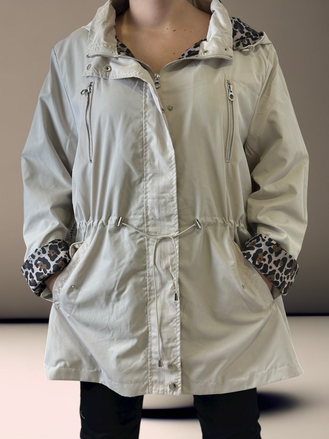 Καμπαρντίνα με φόδρα λεοπάρ για στυλ