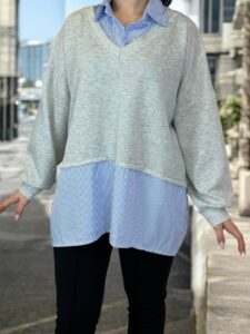 Viral μπλούζα 2 σε 1 με πουκάμισο