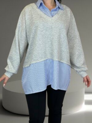 Viral μπλούζα 2 σε 1 με πουκάμισο