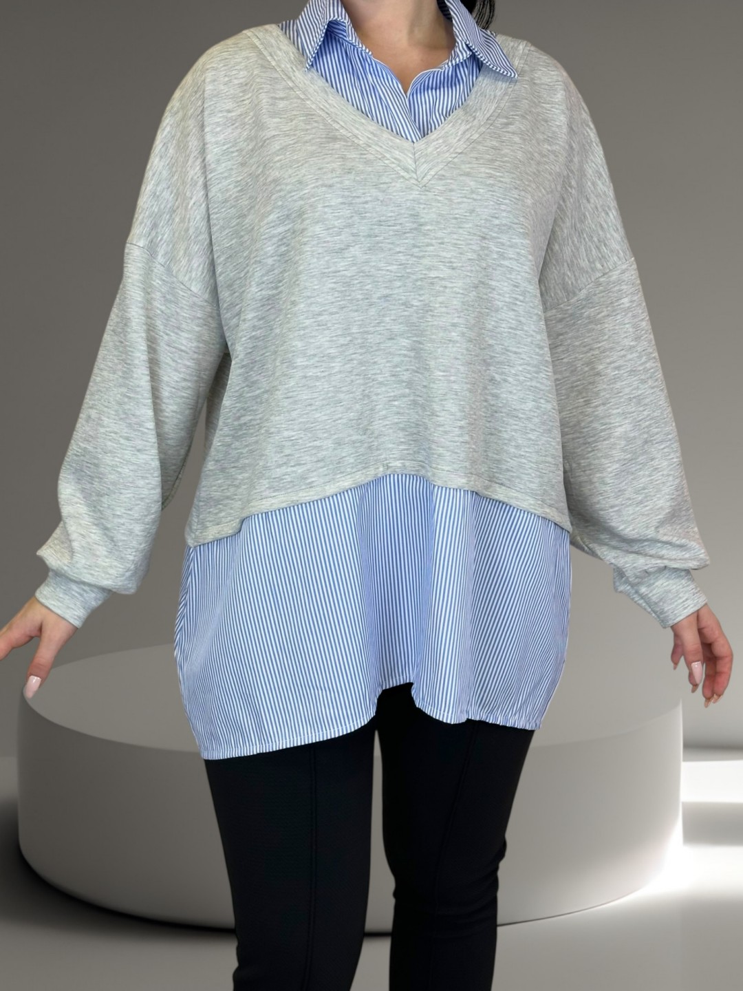 Viral μπλούζα 2 σε 1 με πουκάμισο