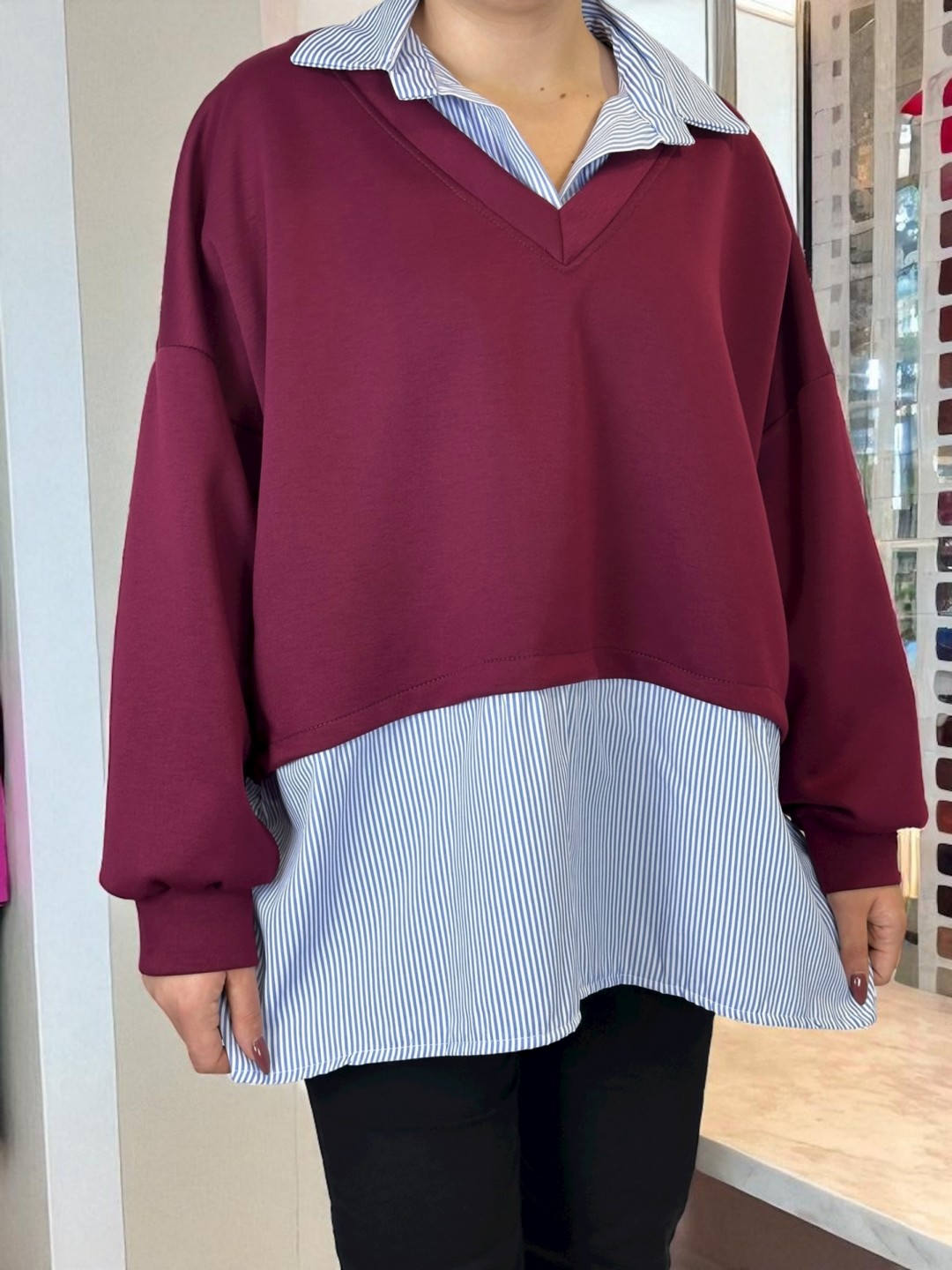 Viral μπλούζα 2 σε 1 με πουκάμισο