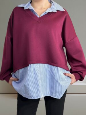 Viral μπλούζα 2 σε 1 με πουκάμισο