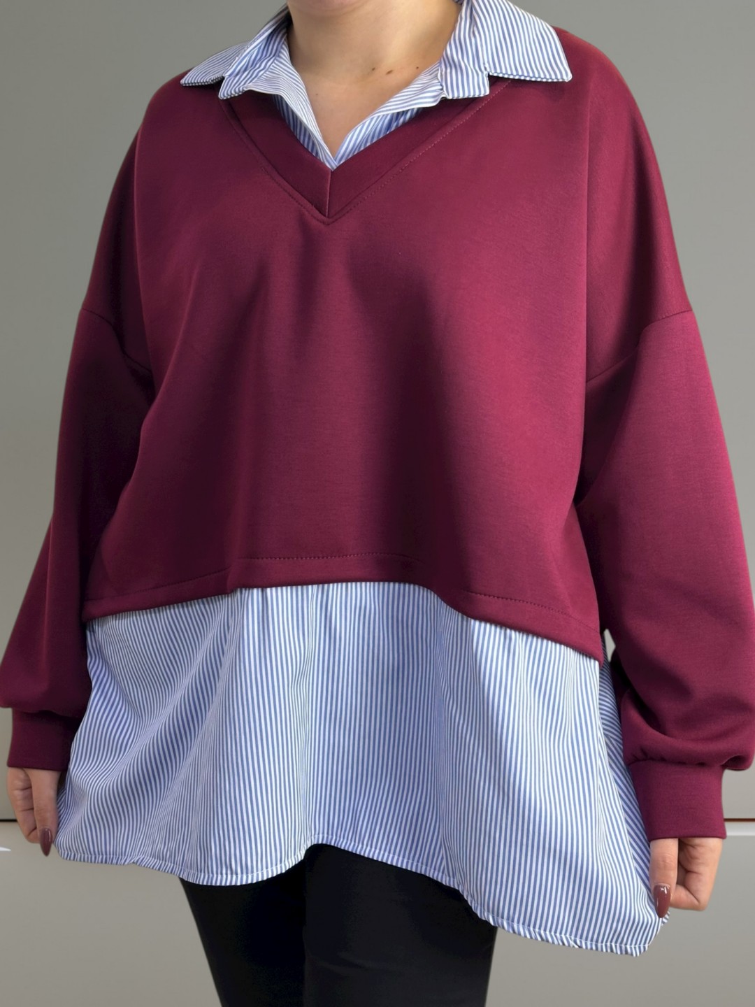 Viral μπλούζα 2 σε 1 με πουκάμισο