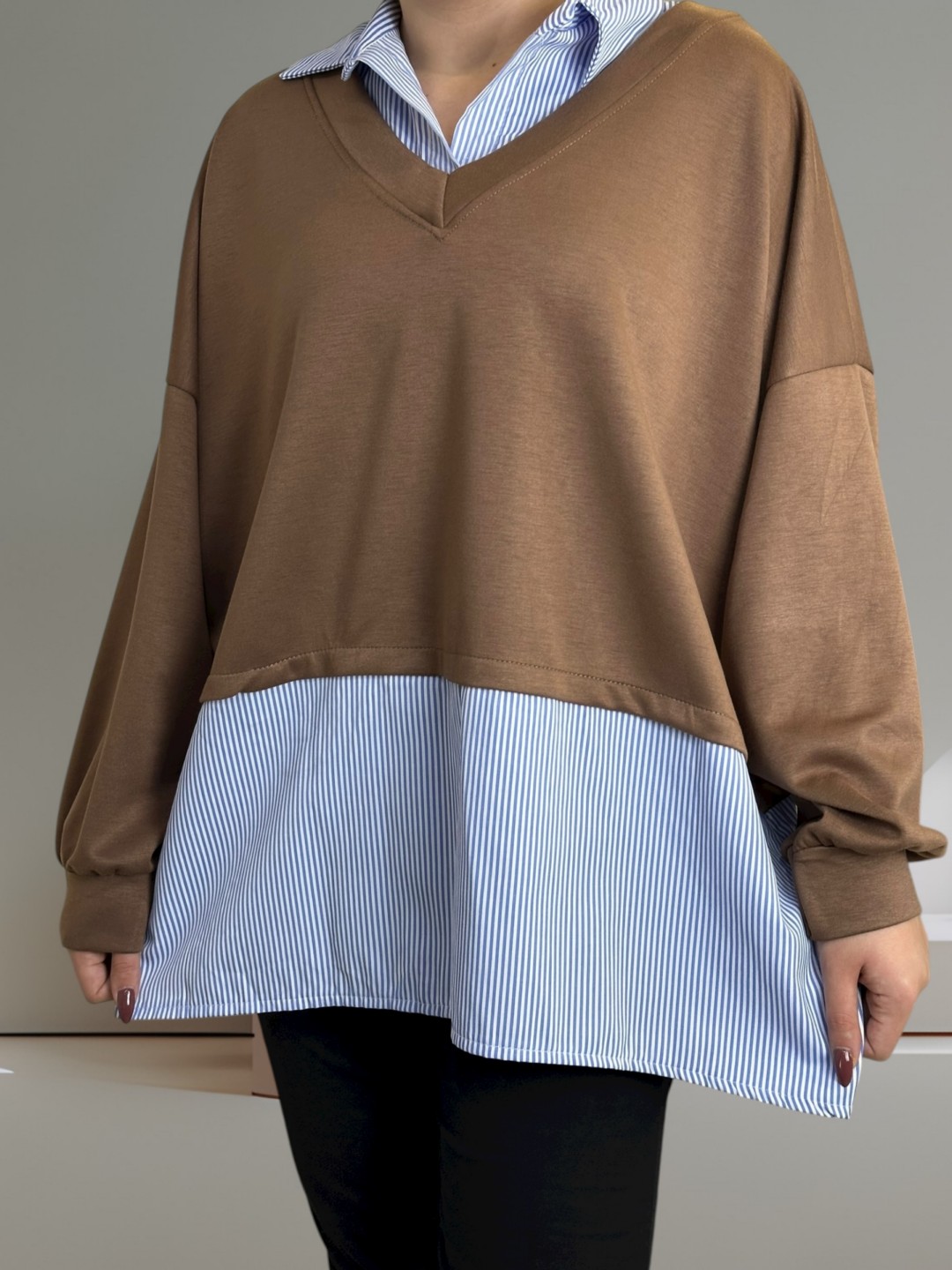 Viral μπλούζα 2 σε 1 με πουκάμισο