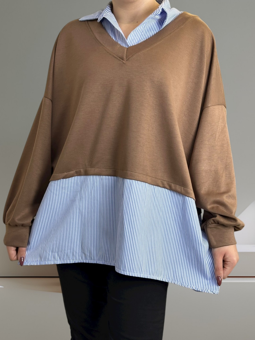 Viral μπλούζα 2 σε 1 με πουκάμισο