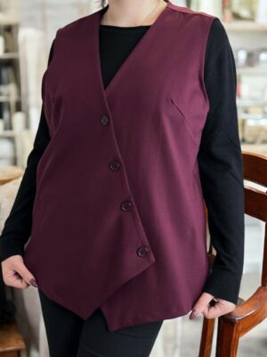 Minimal γιλέκο σε ποντοστόφα με μοντέρνα γραμμή<br/><small class="dmm_sku">Κωδικός προϊόντος: 8273-μπορντο</small>