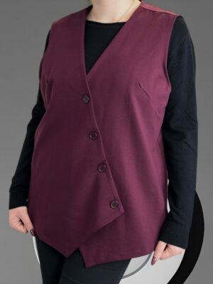 Minimal γιλέκο σε ποντοστόφα με μοντέρνα γραμμή<br/><small class="dmm_sku">Κωδικός προϊόντος: 8273-μπορντο</small>