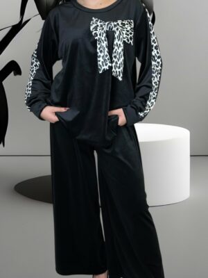 Cozy βελούδινο σετ με κορδέλα για stylish εμφανίσεις<br/><small class="dmm_sku">Κωδικός προϊόντος: 8278-μαυρο</small>