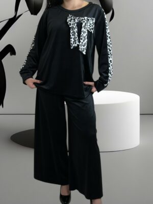 Cozy βελούδινο σετ με κορδέλα για stylish εμφανίσεις<br/><small class="dmm_sku">Κωδικός προϊόντος: 8278-μαυρο</small>