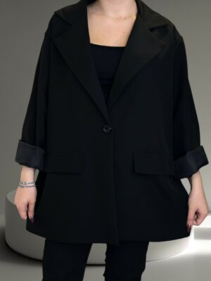 Σακάκι με εντυπωσιακό σχέδιο στην πλάτη<br/><small class="dmm_sku">Κωδικός προϊόντος: 8299-μαυρο</small>