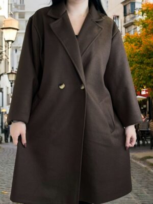 Κομψό παλτό χωρίς ζώνη με κουμπιά