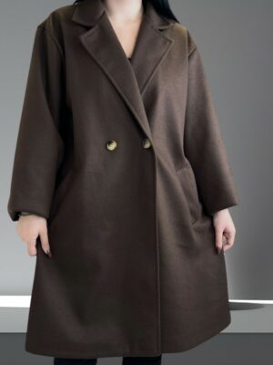 Κομψό παλτό χωρίς ζώνη με κουμπιά