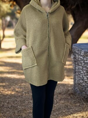 PLUS SIZE Ζακέτα Προβατάκι με Στιλ και Ζεστασιά<br/><small class="dmm_sku">Κωδικός προϊόντος: 8316-μπεζ</small>