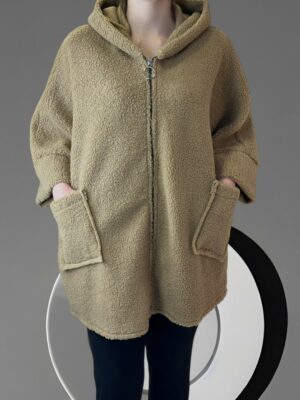PLUS SIZE Ζακέτα Προβατάκι με Στιλ και Ζεστασιά<br/><small class="dmm_sku">Κωδικός προϊόντος: 8316-μπεζ</small>
