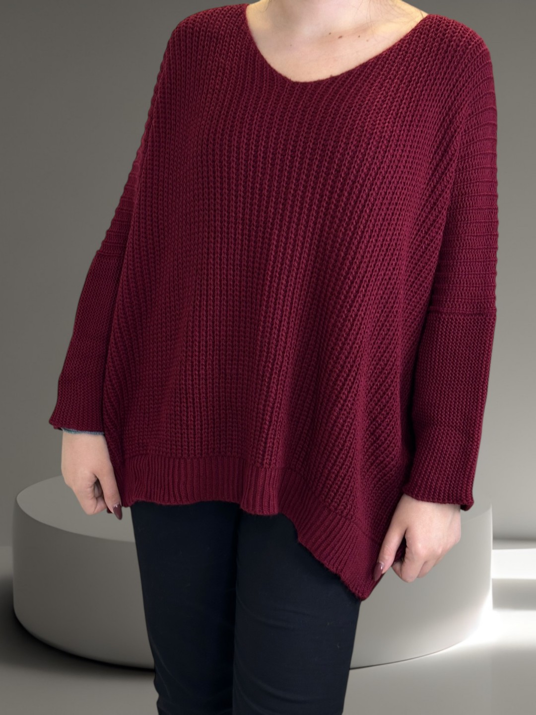 Μπλούζα Πλεκτή με V Ιδανική για Layering