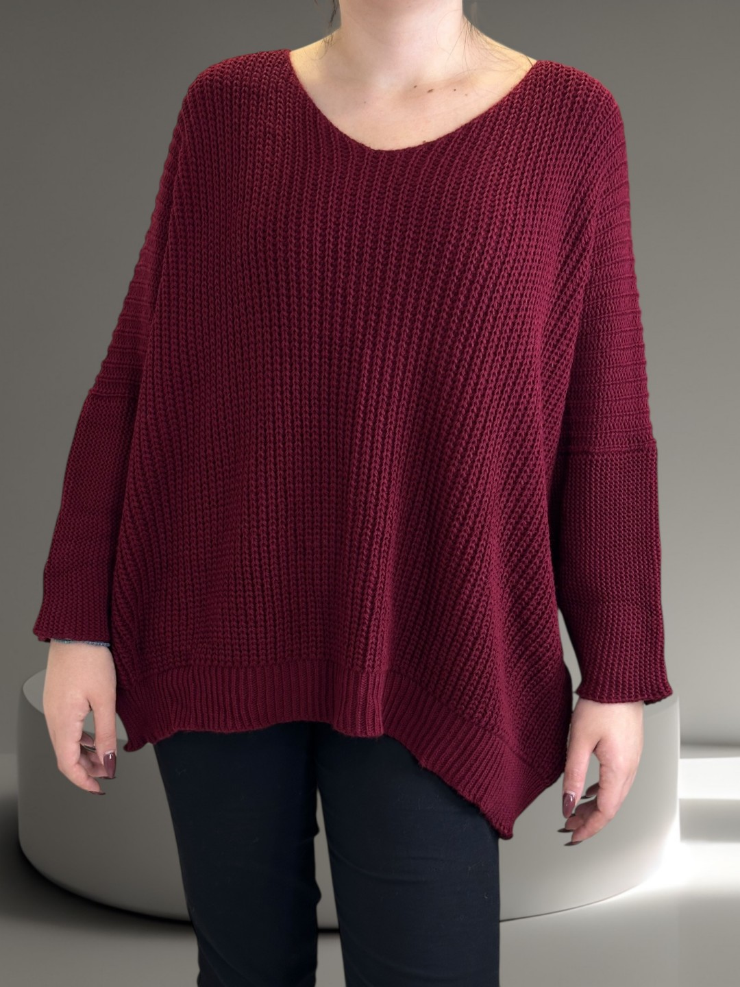 Μπλούζα Πλεκτή με V Ιδανική για Layering