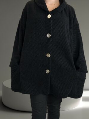 Πανωφόρι σε ύφος κοτλέ – casual & chic<br/><small class="dmm_sku">Κωδικός προϊόντος: 8357-μαυρο</small>